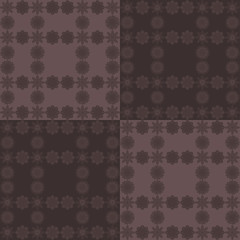  brown mosaic flower square pattern