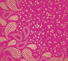 traditional paisley floral pattern , textile , Rajasthan, India	