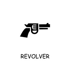 Revolver flat vector icon