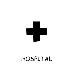 Obraz premium Hospital flat vector icon