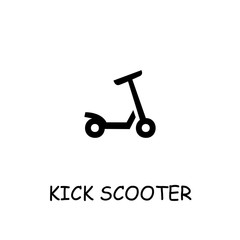 Kick scooter flat vector icon