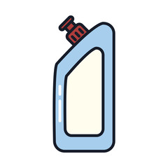 detergent bottle line and fill style icon vector design
