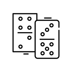 Domino line icon, concept sign, outline vector illustration, linear symbol.