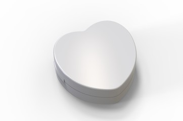Blank Promotional Heart Shape Pill Box, 3d render illustration.