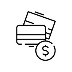 Credit cards line icon, concept sign, outline vector illustration, linear symbol.