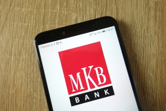 KONSKIE, POLAND - February 22, 2019: MKB Bank logo displayed on smartphone