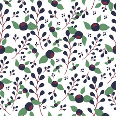 Vector floral pattern with flowers and leaves. gentle, spring floral fabric design