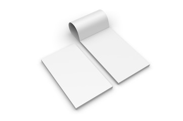 Blank note pad template, 3d render illustration.