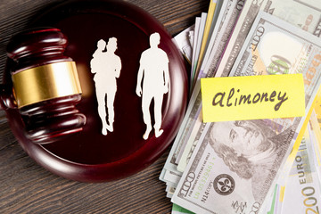 Child support of alimoney. Divorce concept. Alimoney payment