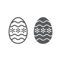 Easter Egg line and glyph icon, easter and holiday, decoration egg sign, vector graphics, a linear pattern on a white background, eps 10.