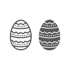 Easter Egg line and glyph icon, easter and holiday, decoration egg sign, vector graphics, a linear pattern on a white background, eps 10.