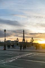 Sunset in Paris - Eiffel Tower on the Seine