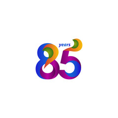 85 Years Anniversary Celebration Elegant Blue Vector Template Design Illustration