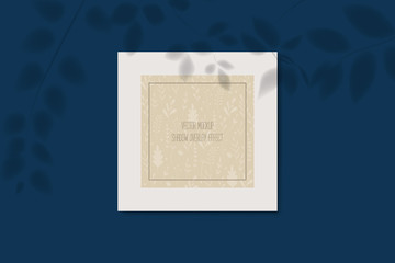 The effect of applying a transparent shadow to the plant leaf. branch, sunlight. Template for design, natural nature. vector mockup