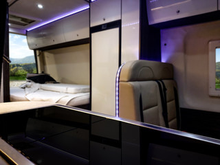 Camper interior and free space for your decoration. 