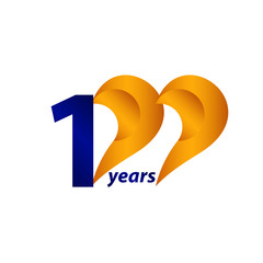 100 Years Anniversary Celebration Gold Blue Unique Vector Template Design Illustration