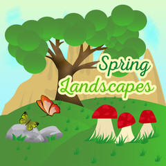 Natural spring landscape
