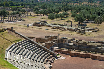 Ancient Messene city ruins of Odeon, Peloponnese, Greece