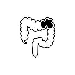 Isolated large intestine icon vector design