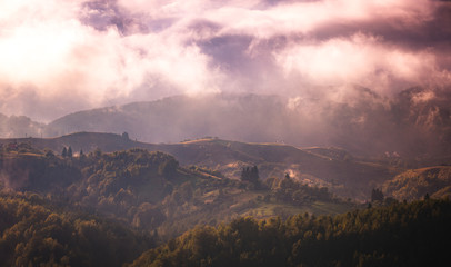 sunset in the mountains