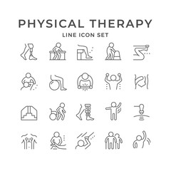 Set line icons of physical therapy - obrazy, fototapety, plakaty