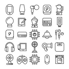 electronic device and appliance icons line
