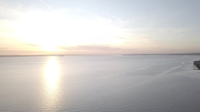 Sunset Over Sea Aerial