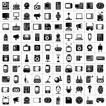 big set of electronic device and appliance icons