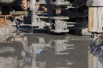 Drilling rig. Drilling deep wells. Coring. Industry. Mineral exploration.