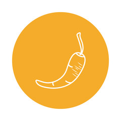 Isolated chilli vegetable block style icon vector design
