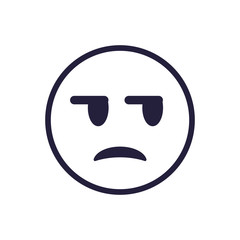 Unamused emoji face flat style icon vector design