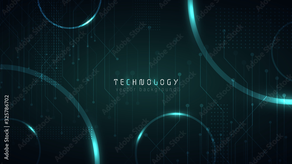 Canvas Prints blue abstract circuit connection technology cyberspace vector background,modern geometric tech backg