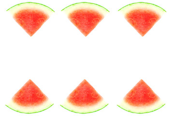 Red Watermelon isolated on a white background. Fruits background and copy space.