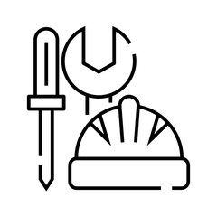 Construction and repair line icon, concept sign, outline vector illustration, linear symbol.