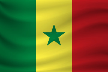 Fototapeta premium Waving flag of Senegal. Vector illustration