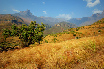 Hiking through Drakensberg Mountains, South Africa