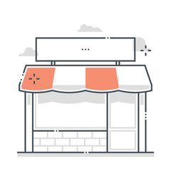 Shop related color line vector icon, illustration