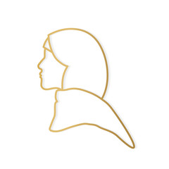 golden hijab icon- vector illustration