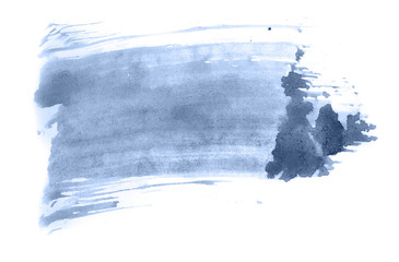 Abstract watercolor background hand-drawn on paper. Volumetric smoke elements. Navy blue color. For design, web, card, text, decoration, surfaces.