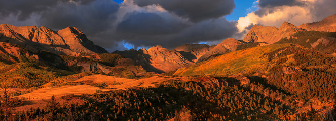 Cloudy sky over San Juan mountains in autumn time