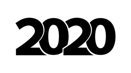 2020 year number. Isolated on white background creative sign for the calendar, greeting cards, background, banners. 2020 season logo for any advertising and typography decoration. 
