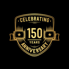 150 years anniversary celebration shield design template. Vector and illustration.