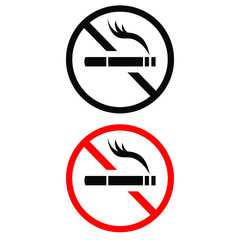  No Cigarette icon vector. no smoke illustration sign. 