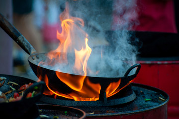 Fresh street food closeup .