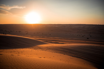 Sunset in Wahiba Sands desert, Oman