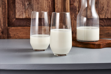 A glass of milk.