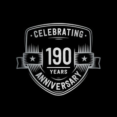Fototapeta premium 190 years anniversary celebration shield design template. Vector and illustration.