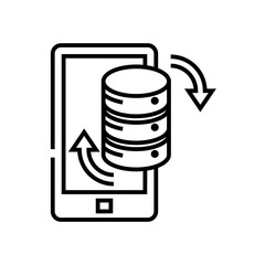 Data converting line icon, concept sign, outline vector illustration, linear symbol.