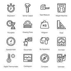  Measuring Tools Line Vectors Pack