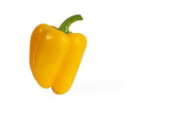 yellow juicy sweet peppers close-up isolated on a white background